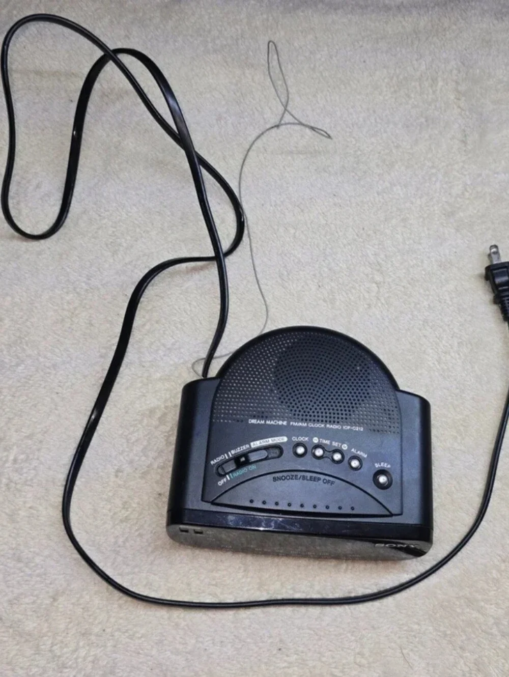 Sony Dream Machine ICF-C212 FM AM Clock Radio LED-Tested 100%